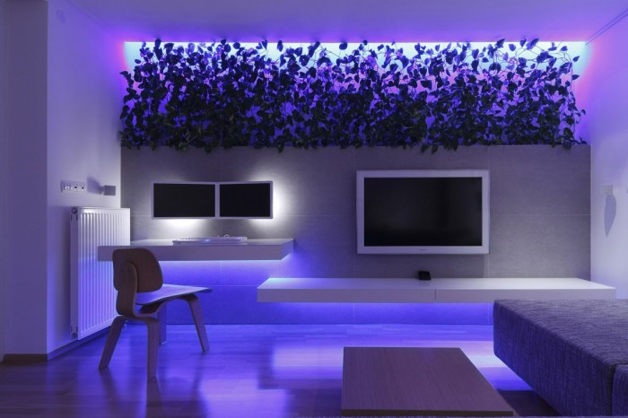 Blue light room decor