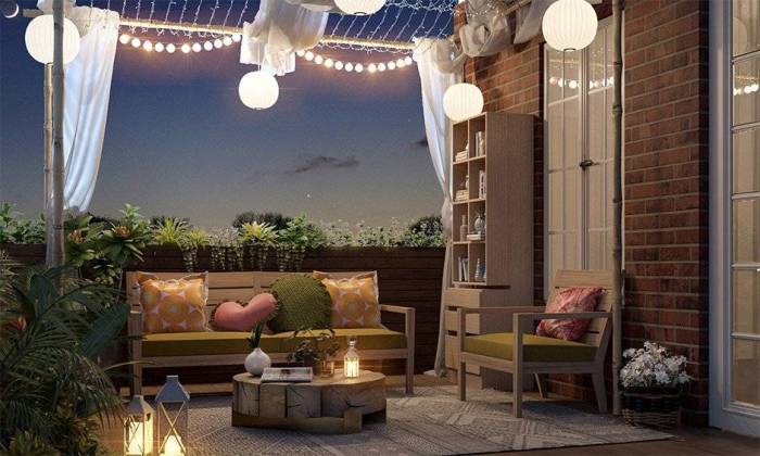 Balcony decor ideas with lights