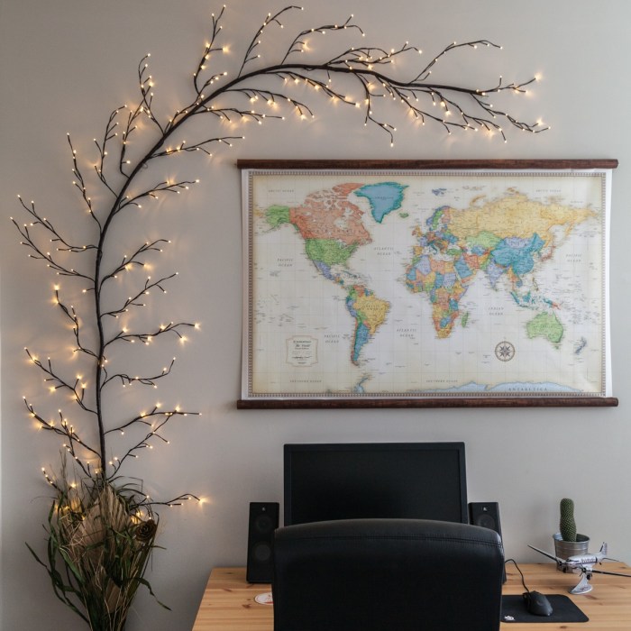 Branch decor with lights